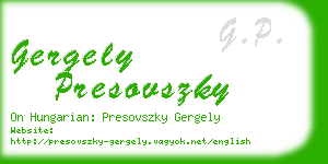 gergely presovszky business card